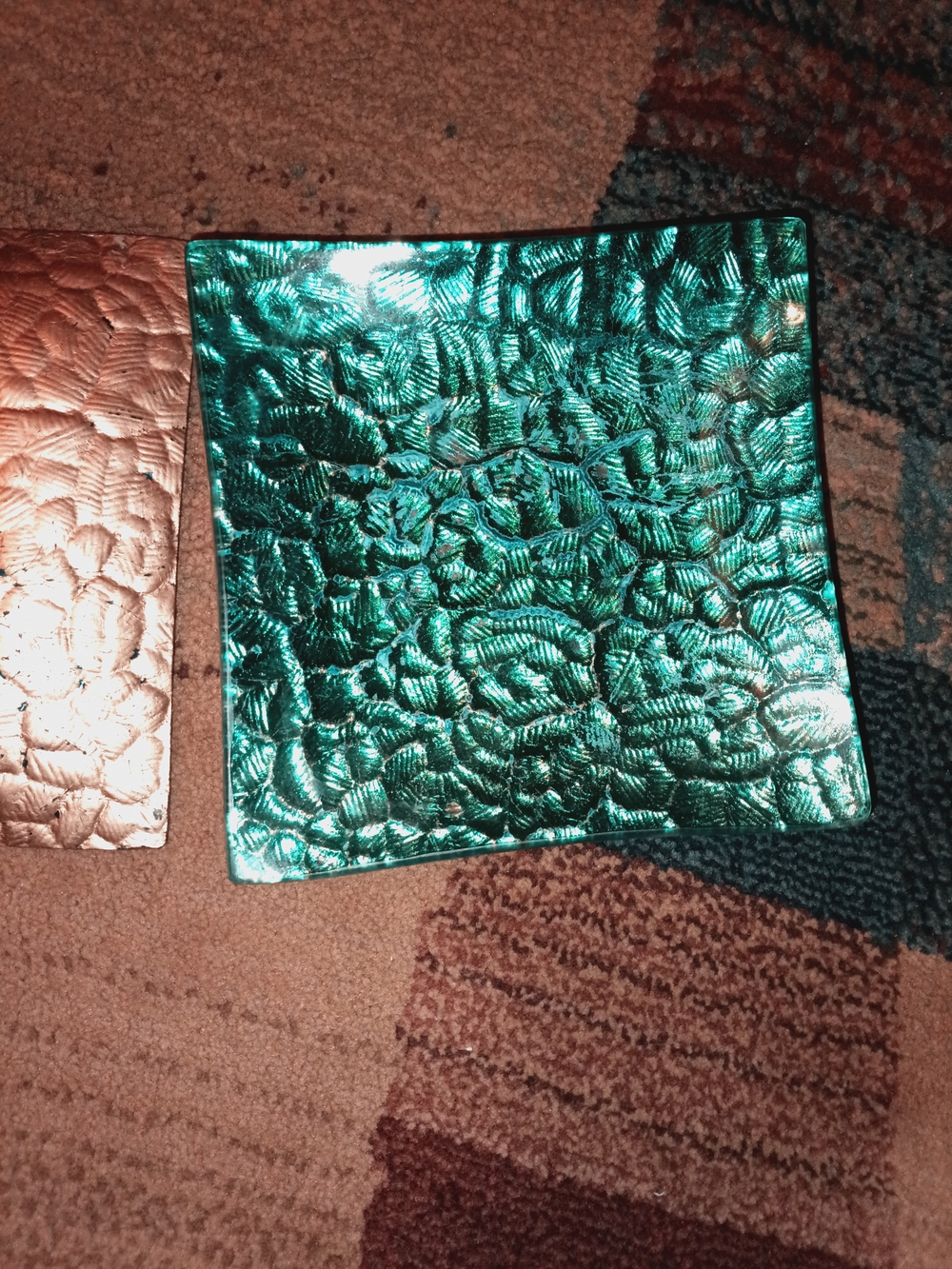 Teal Glass Decorative Accent Dish - Home Accents